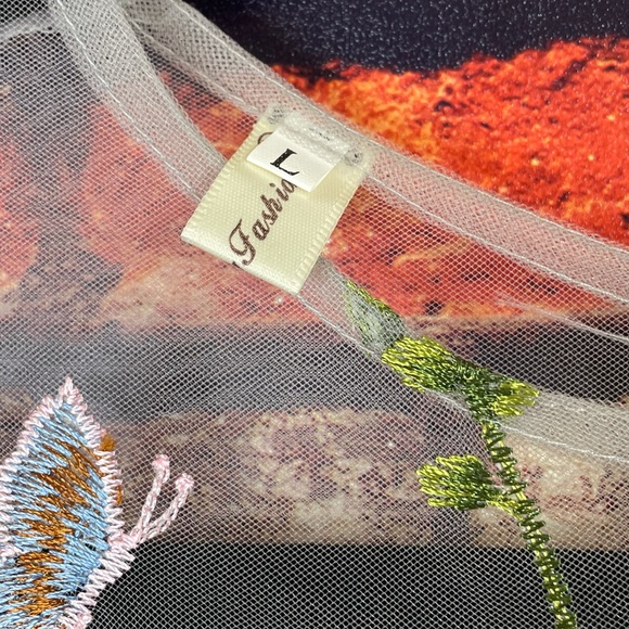 Large ShiLong Fashion Grey Floral Dress - Picture 4 of 6